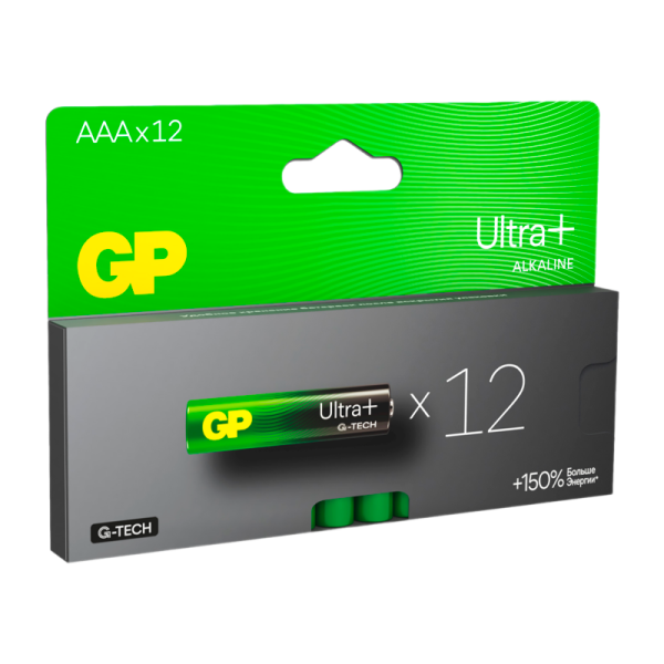 Батарейка GP ULTRA PLUS G-tech LR03 AAA BL12 Alkaline 1.5V (12/96/768)