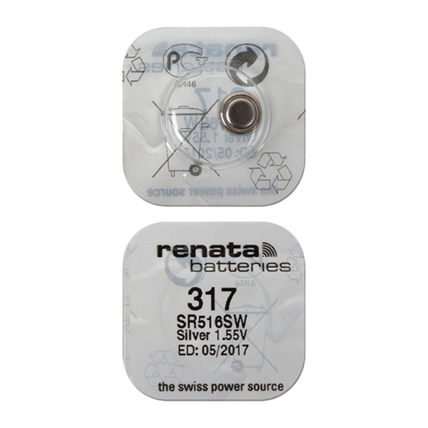 Батарейка Renata 317 (SR516SW) Silver Oxide 1.55V (1/10/100)