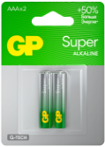 Батарейка GP Super G-Tech LR03 AAA BL2 Alkaline 1.5V (2/20/160)