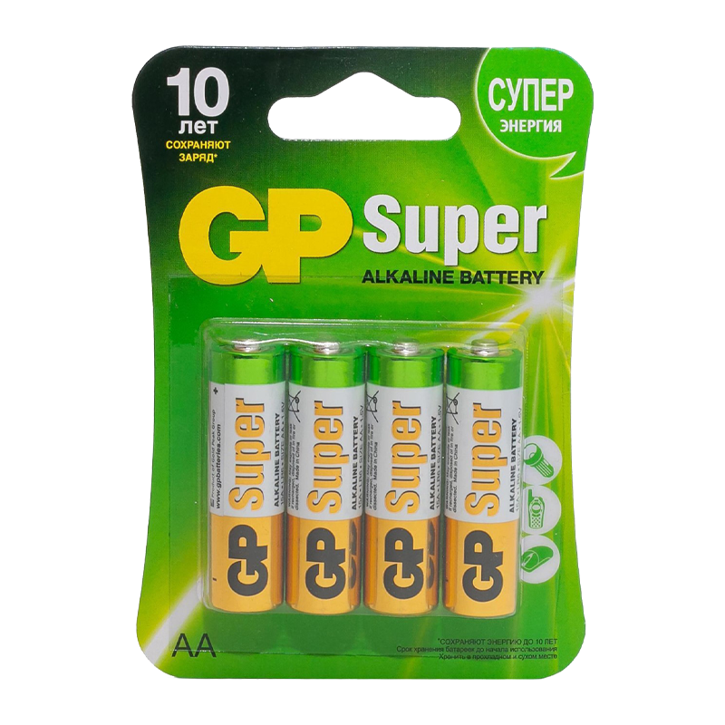 Батарейка GP Super LR6 AA BL4 Alkaline 1.5V (4/40/320)