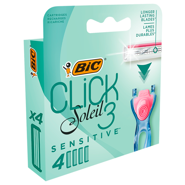 Сменные кассеты BIC "CLICK SESITIVE 3" 3 лезвия 4шт. (цена за 1 шт) (4/24/96)