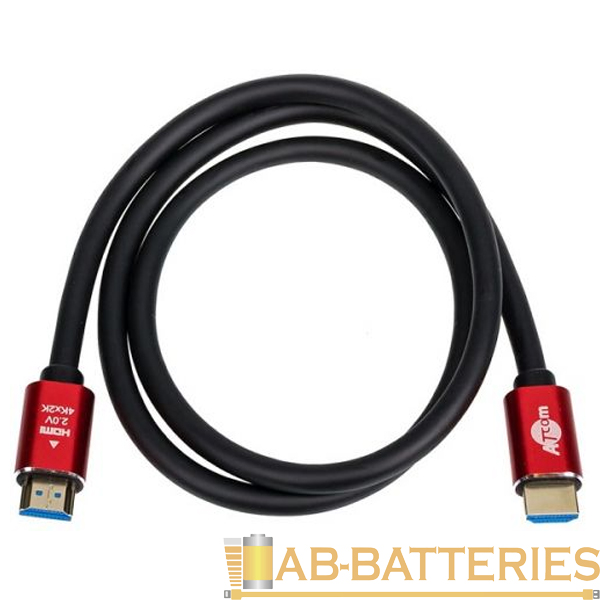 Кабель Atcom HDMI (m)-HDMI (m) 1.0м силикон ver.2.0 черный красный в пакете (1/150)