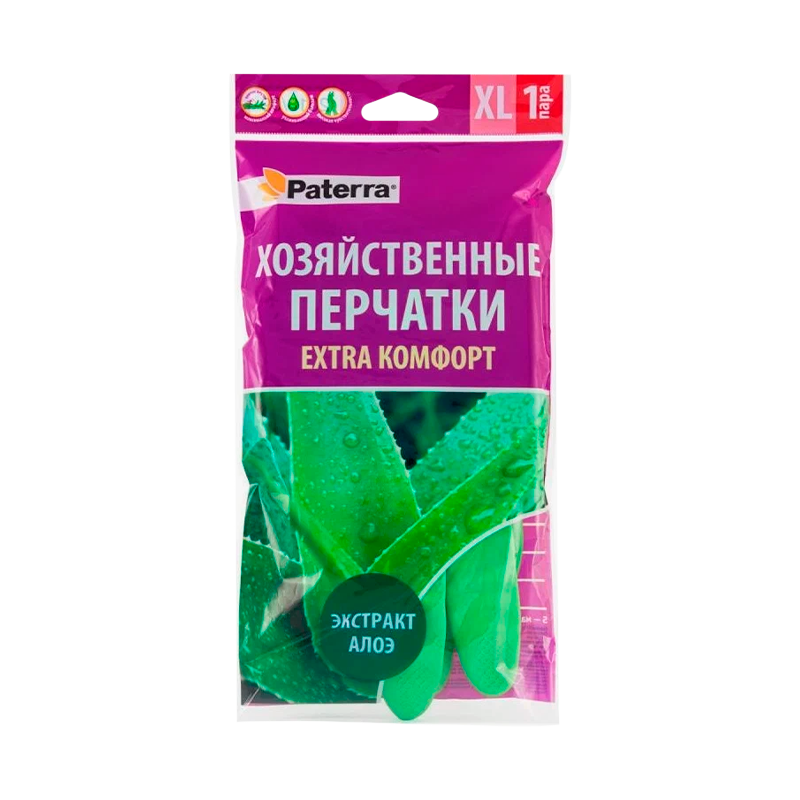 Перчатки Paterra XL резина с алоэ 1 пара в упаковке (1/60)