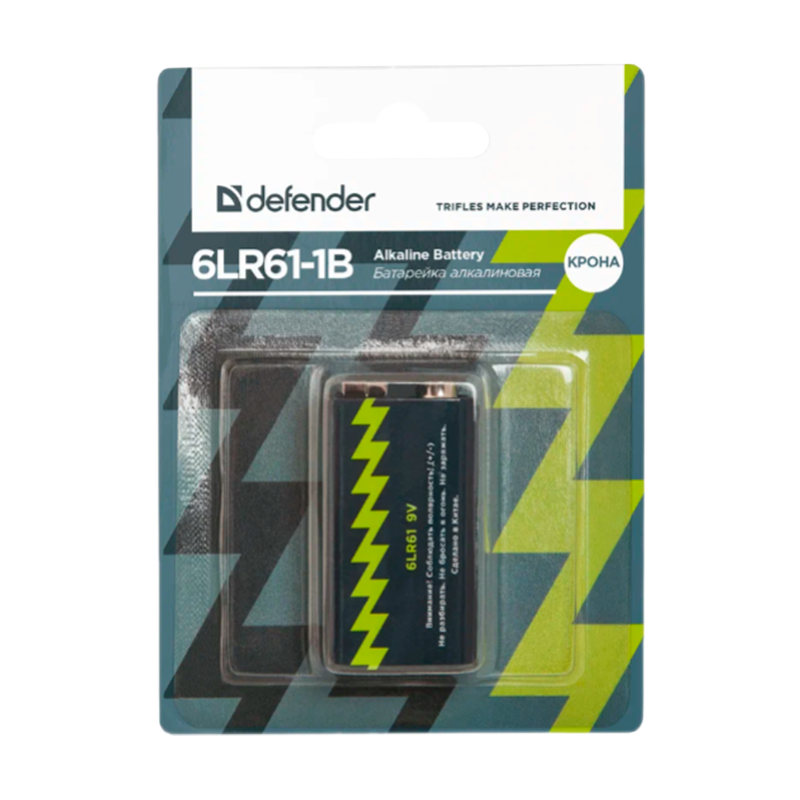 Батарейка Defender Крона 6LR61 BL1 Alkaline 9V (1/10/120)