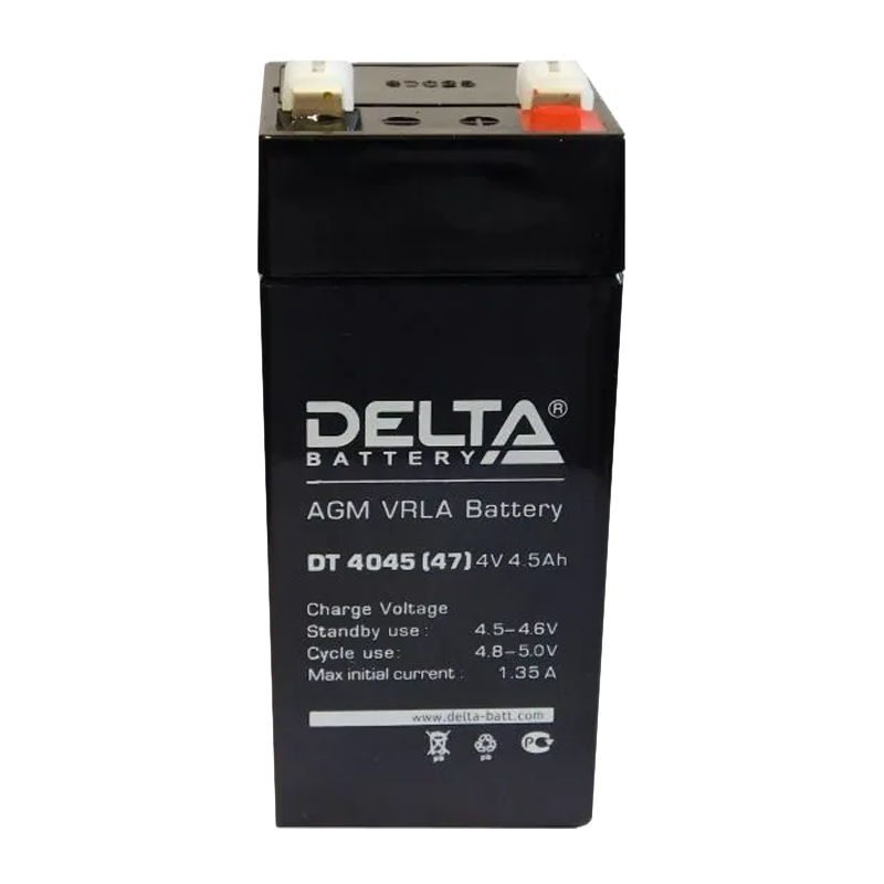 Аккумулятор свинцово-кислотный Delta DT 4045 (47) 4V 4.5Ah (1/20/720)