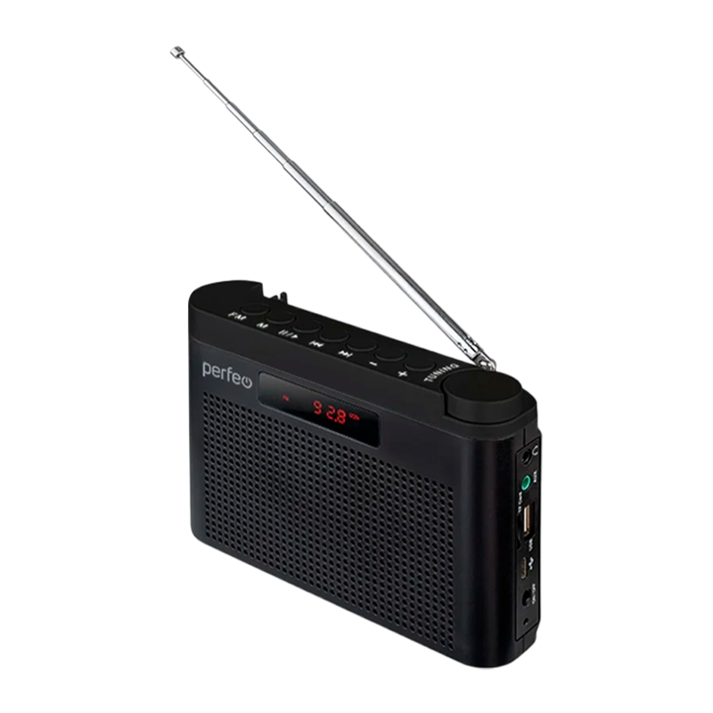Радиоприемник Perfeo I70 ТАЙГА 6W пластик microSD USB/Jack3.5 FM черный