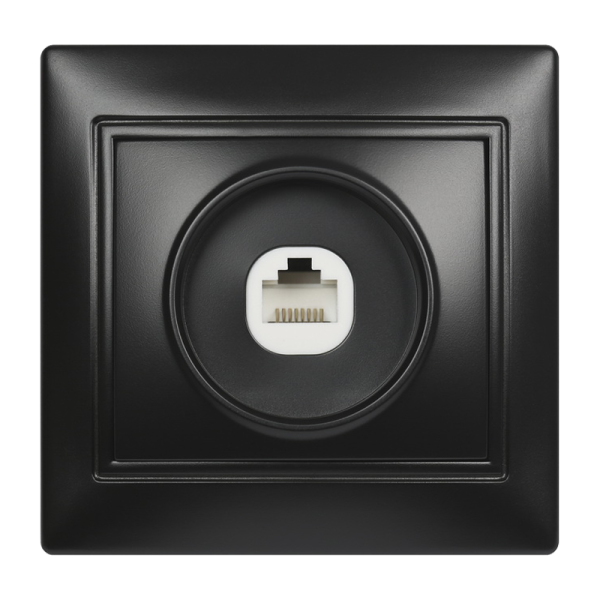 Розетка Smartbuy компьютерная RJ-45 1-местная черная "Венера"