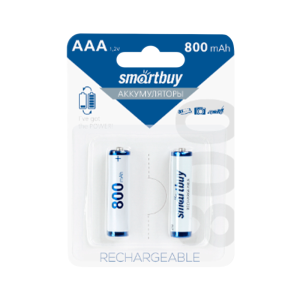 Аккумулятор бытовой Smartbuy HR03 AAA BL2 NI-MH 800mAh (2/24/240)