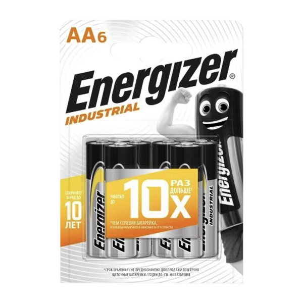 Батарейка Energizer INDUSTRIAL LR6 AA BL6 Alkaline 1.5V (6/72)