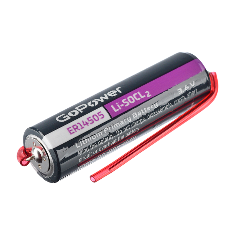 Батарейка GoPower ER14505 PC1 Li-SOCl2 3.6V 2600mAh с выводами (1/10/500)