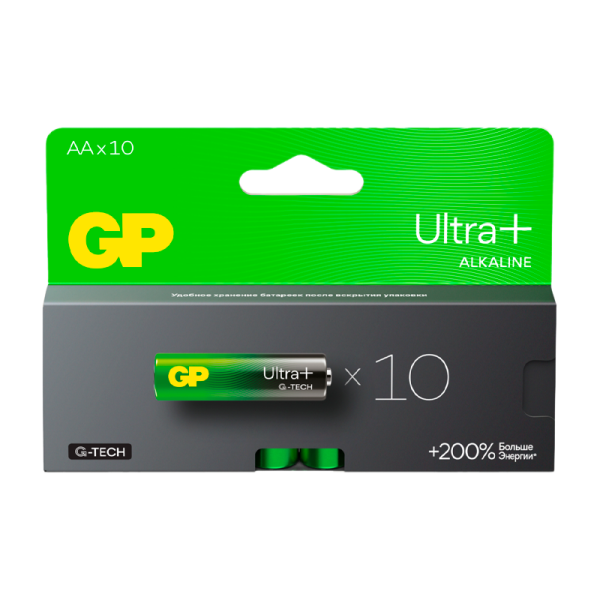 Батарейка GP ULTRA PLUS G-tech LR6 AA BL10 Alkaline 1.5V (10/100/800)