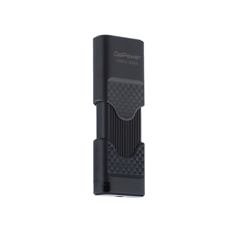 Флеш-накопитель GoPower SLIDER 32GB USB2.0 пластик черный матовый (1/50/1000)