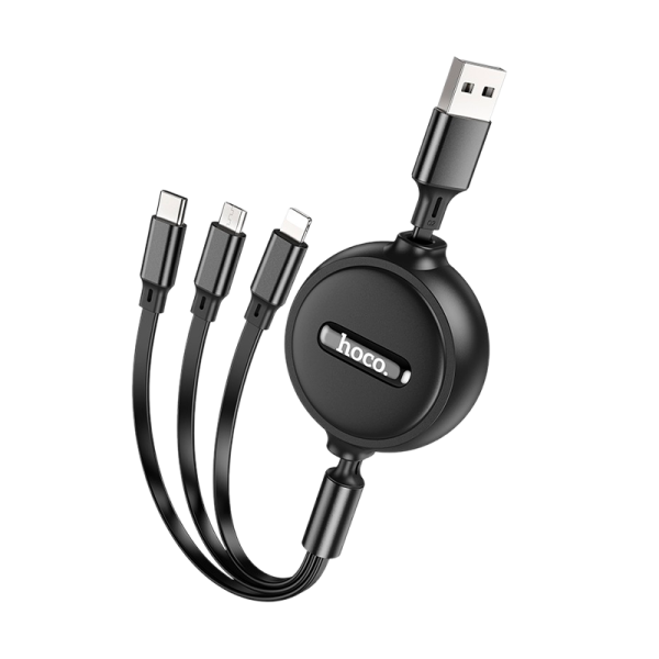 Кабель HOCO X75 USB (m)-Lightning/Type-C/microUSB (m) 1.0м 2.0A ПВХ черный (1/24/240)