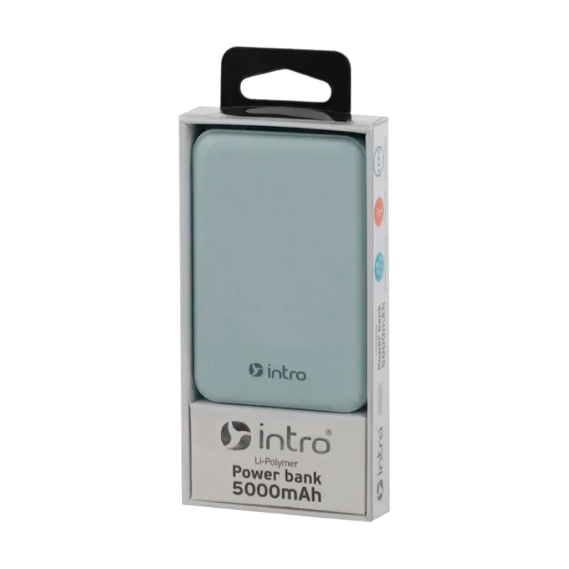 Внешний аккумулятор Intro PB600 5000mAh 2.0A 2USB/Type-C синий (1/50)