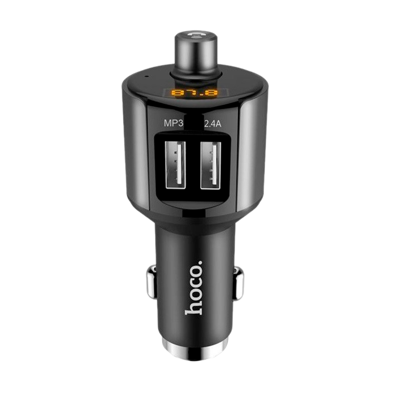 Автомобильное З/У HOCO E19 2USB 2.4A с FM-трансмиттером серый (1/21/126)