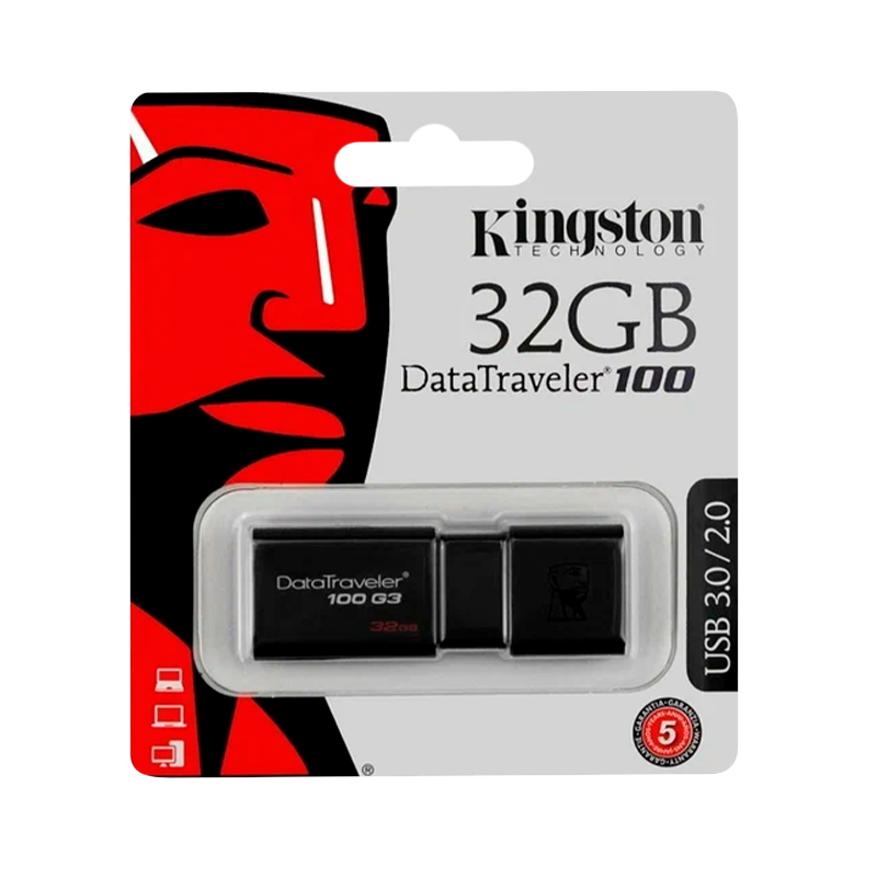 Флеш-накопитель Kingston DataTraveler 100 G3 32GB USB3.0 пластик черный