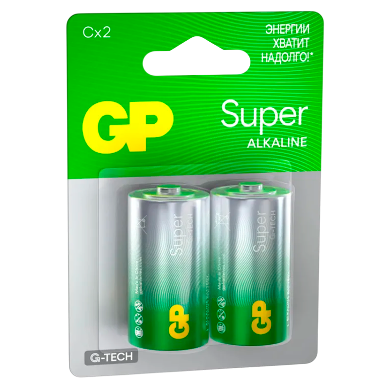 Батарейка GP Super G-Tech LR14 C BL2 Alkaline 1.5V (2/20/160) R