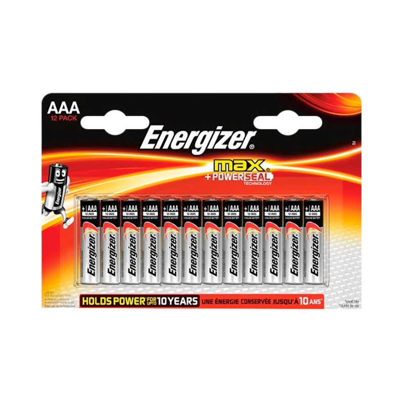 Батарейка Energizer MAX+Power seal LR03 AAA BL12 Alkaline 1.5V (12/144)
