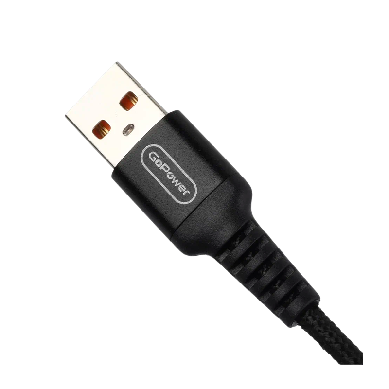 *Кабель GoPower GP02T USB (m)-Type-C (m) 1.0м 2.4A нейлон черный (1/200/800) 