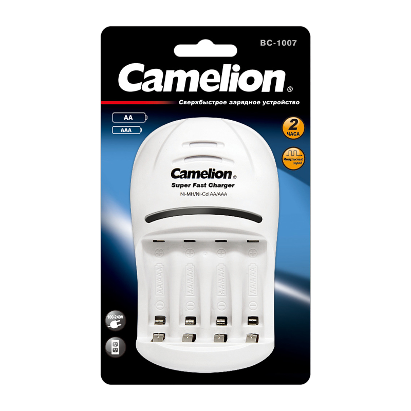 З/У для аккумуляторов Camelion BC-1007 AA/AAA 4 слота (1/16/32)