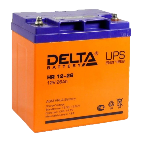 Аккумулятор свинцово-кислотный Delta HR 12-26 12V 26Ah