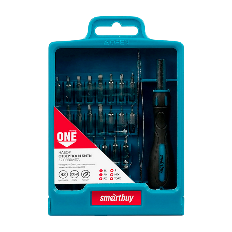 Отвертка Smartbuy ONE Tools с набором насадок 32 предмета CR-V (1/8/48)