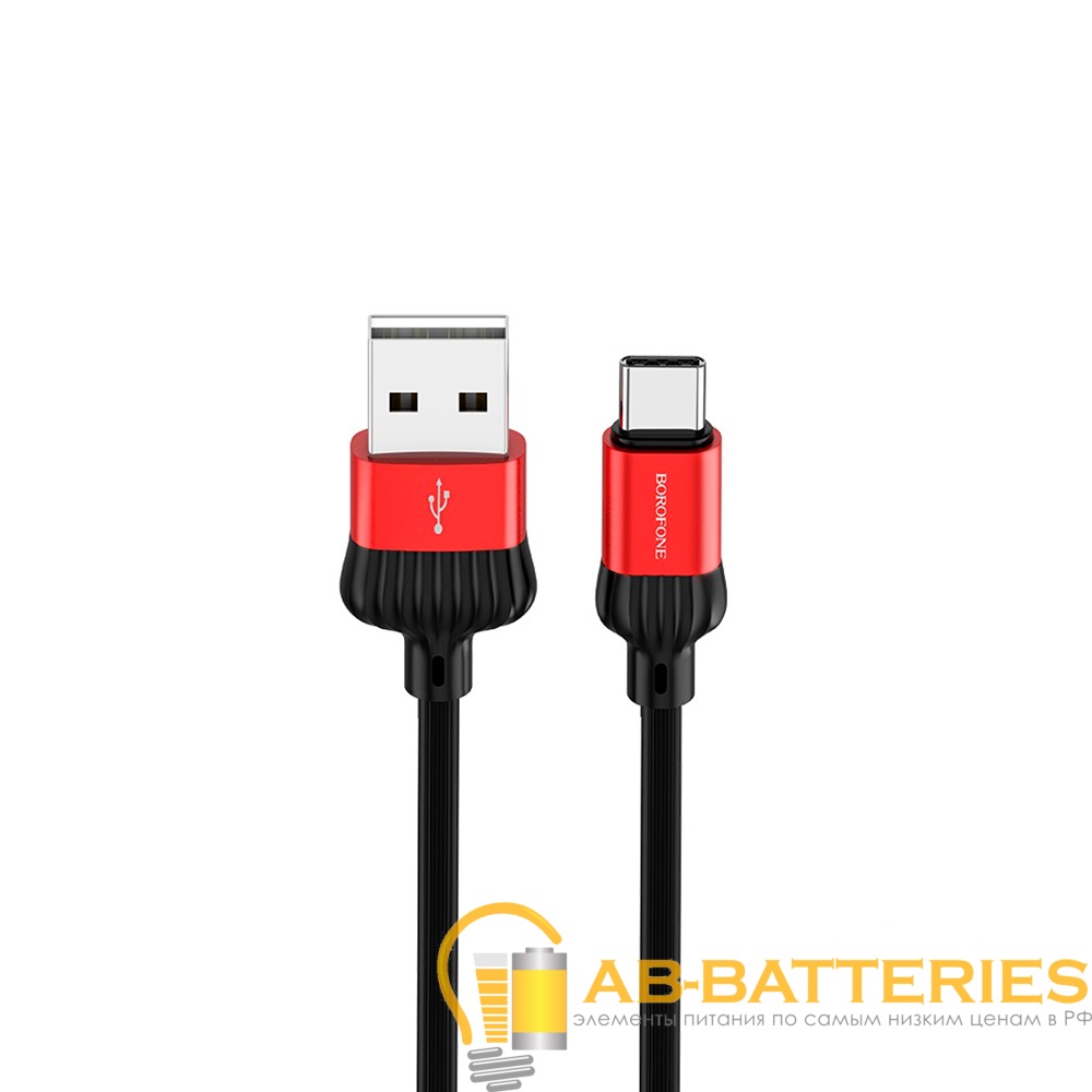 Кабель Borofone BX28 USB (m)-Type-C (m) 1.0м 3.0A ПВХ красный (1/360)