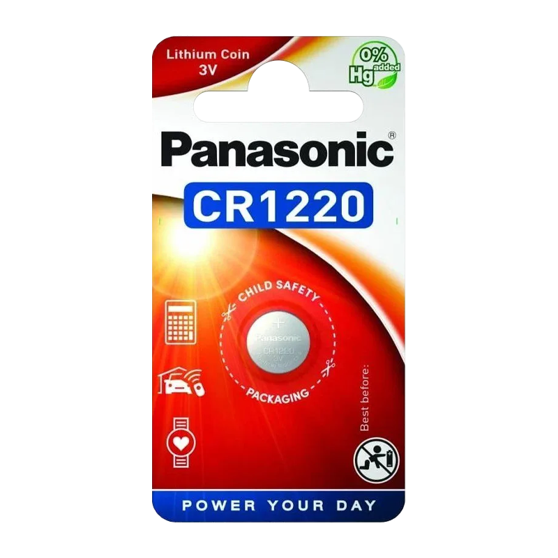 Батарейка Panasonic Power Cells CR1220 BL1 Lithium 3V (1/12)