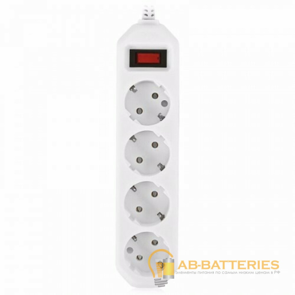 Сетевой фильтр ЭРА USF-M 4р.С/З 10A 1.5м белый (1/20)