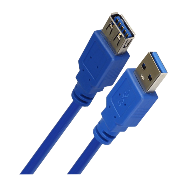 Кабель Smartbuy K-870 USB3.0 (m)-USB3.0 (f) 1.8м силикон синий (1/25)