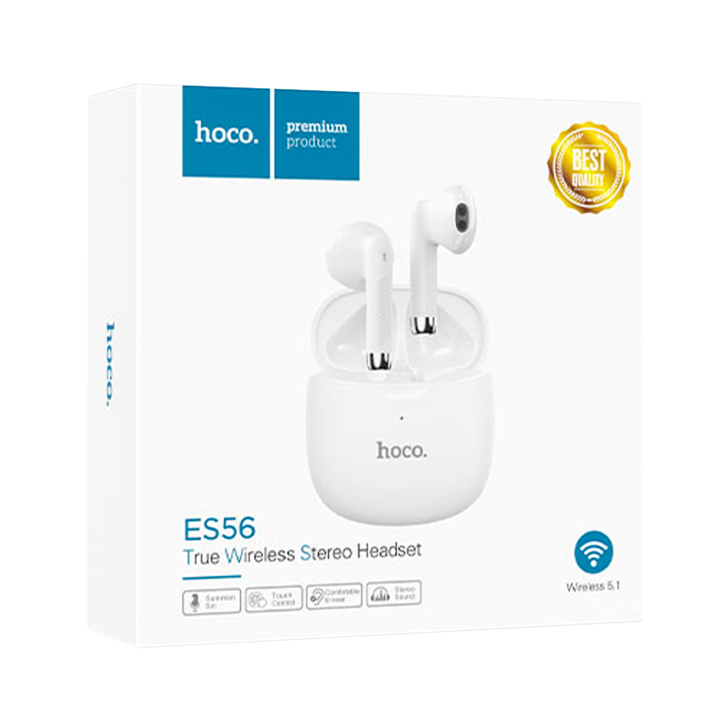 Наушники вставные HOCO ES56 bluetooth 5.1 с микр. белый (1/21/126)