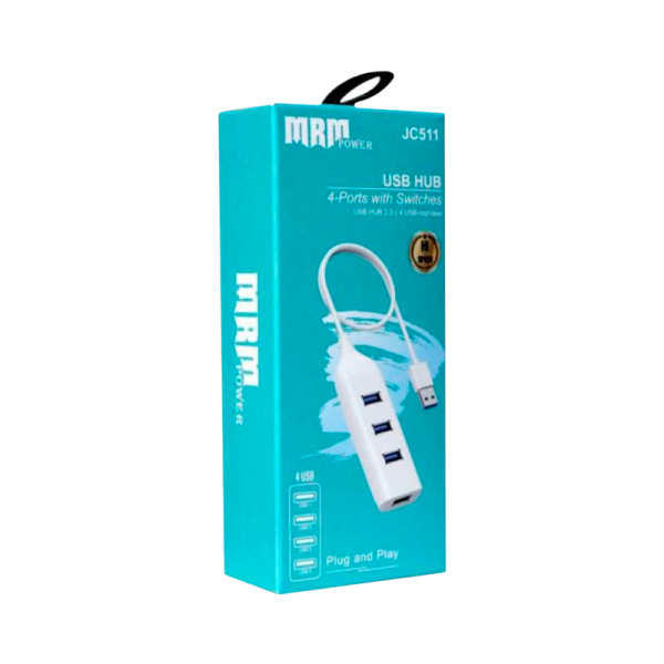 USB-Хаб MRM-Power JC511 4USB USB2.0 белый (1/10/300)