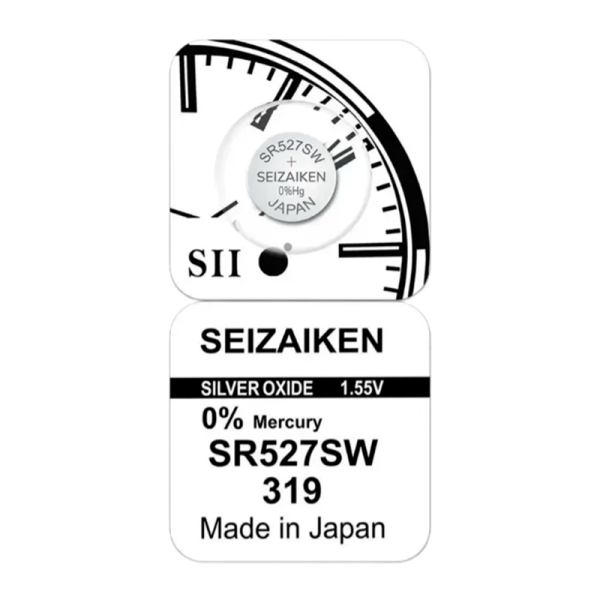 Батарейка SEIZAIKEN 319 (SR527SW) Silver Oxide 1.55V (1/10/100/1000)