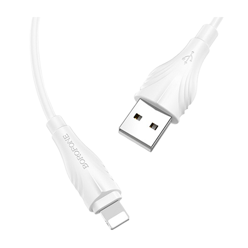 Кабель Borofone BX18 USB (m)-Lightning (m) 2.0м 1.6A ПВХ белый (1/360)
