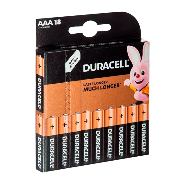 Батарейка Duracell Plus LR03 AAA BL18 Alkaline 1.5V (18/180/41760)