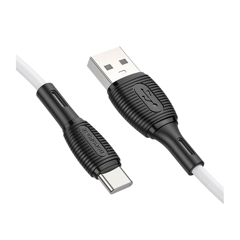 Кабель Borofone BX86 USB (m)-Type-C (m) 1.0м 3.0A силикон белый (1/360)