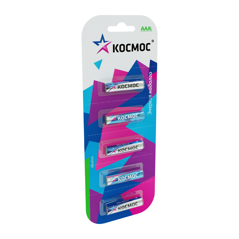 *Батарейка Космос LR03 AAA BL5 Alkaline 1.5V отрывные (5/60/480) 