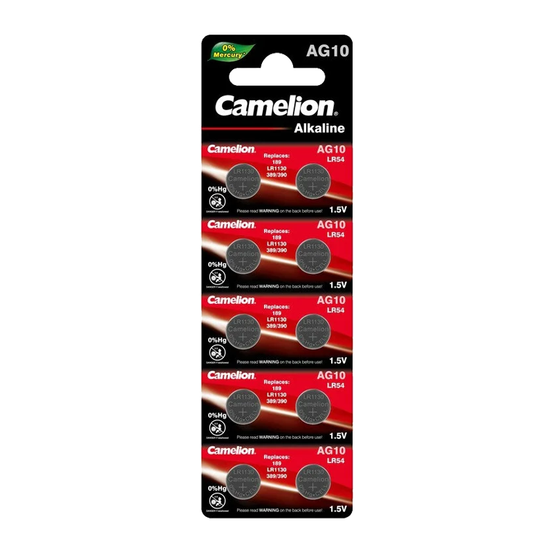 Батарейка Camelion G10/LR1130/LR54/389A/189 BL10 Alkaline 1.5V (10/100/3600)