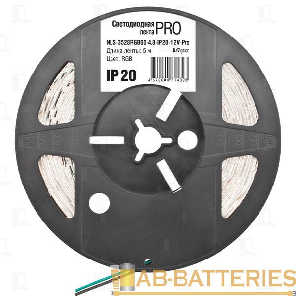 Светодиодная лента Navigator 71 439 NLS-3528RGB60-4.8-IP20-12V-Pro R5