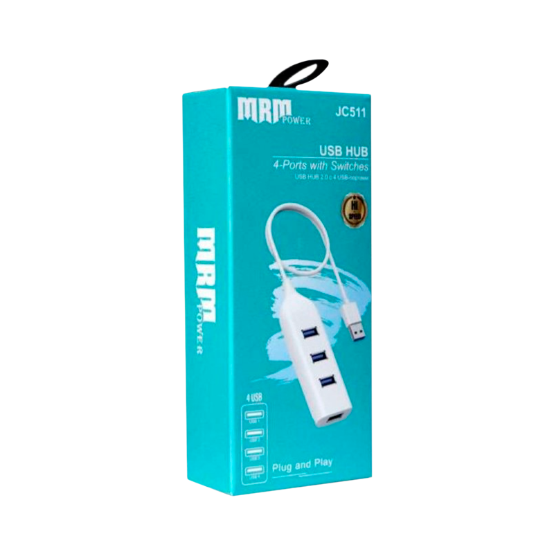 USB-Хаб MRM-Power JC511 4USB USB2.0 белый (1/10/300)