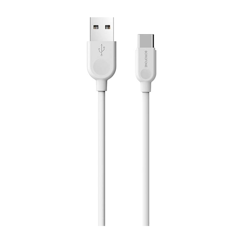 Кабель Borofone BX14 USB (m)-Type-C (m) 3.0м 2.4A ПВХ белый (1/360)