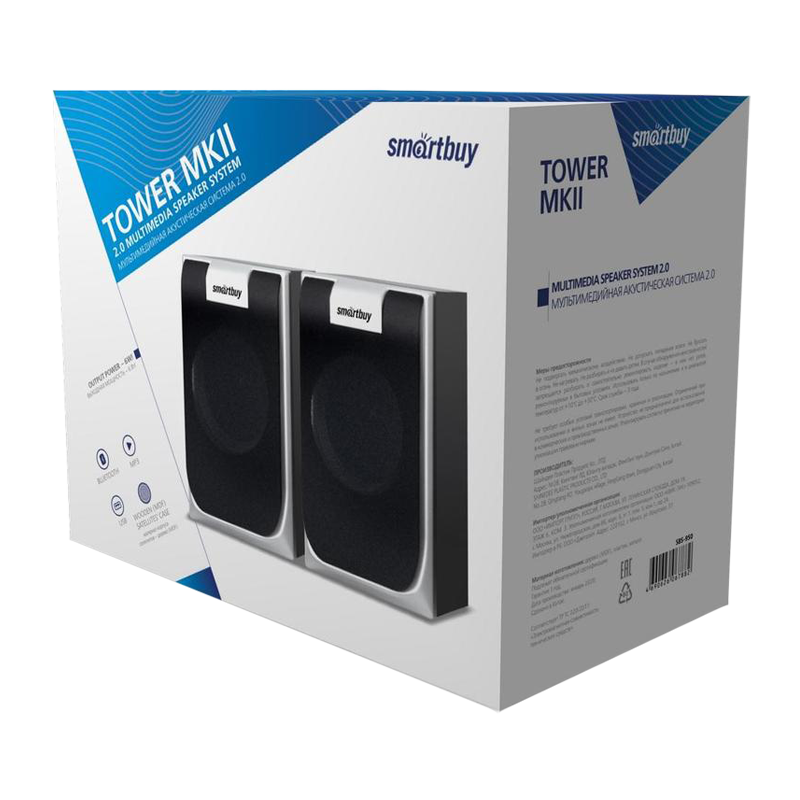 Колонки 2.0 Smartbuy TOWER MKII 6W USB+Jack 3.5мм черный (1/12)