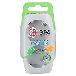 Разветвитель ЭРА SP 2р.С/З 16A со шторкой белый (1/10/60)