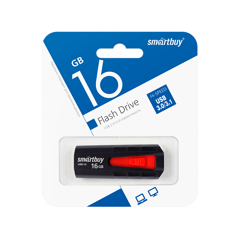 Флеш-накопитель Smartbuy Iron 16GB USB3.0 пластик черный красный