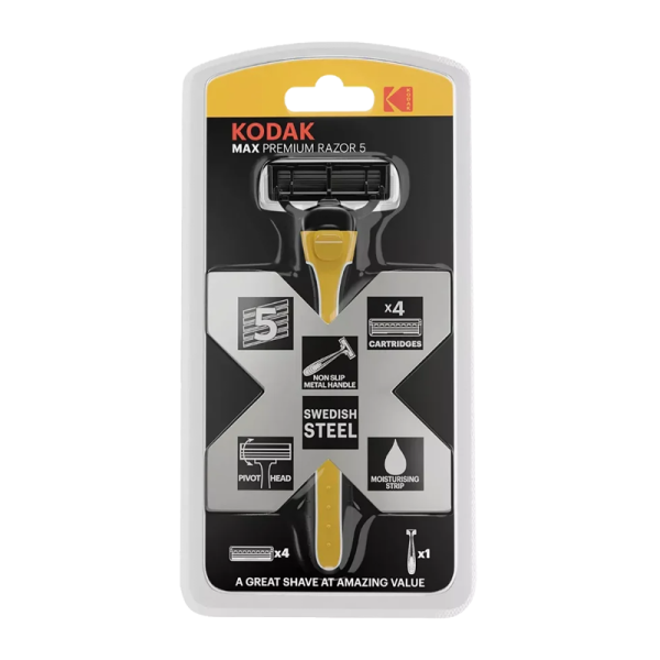 Бритва Kodak Ultra Premium Razor 5 лезвий 4 кассеты плавающая головка (1/12/48)