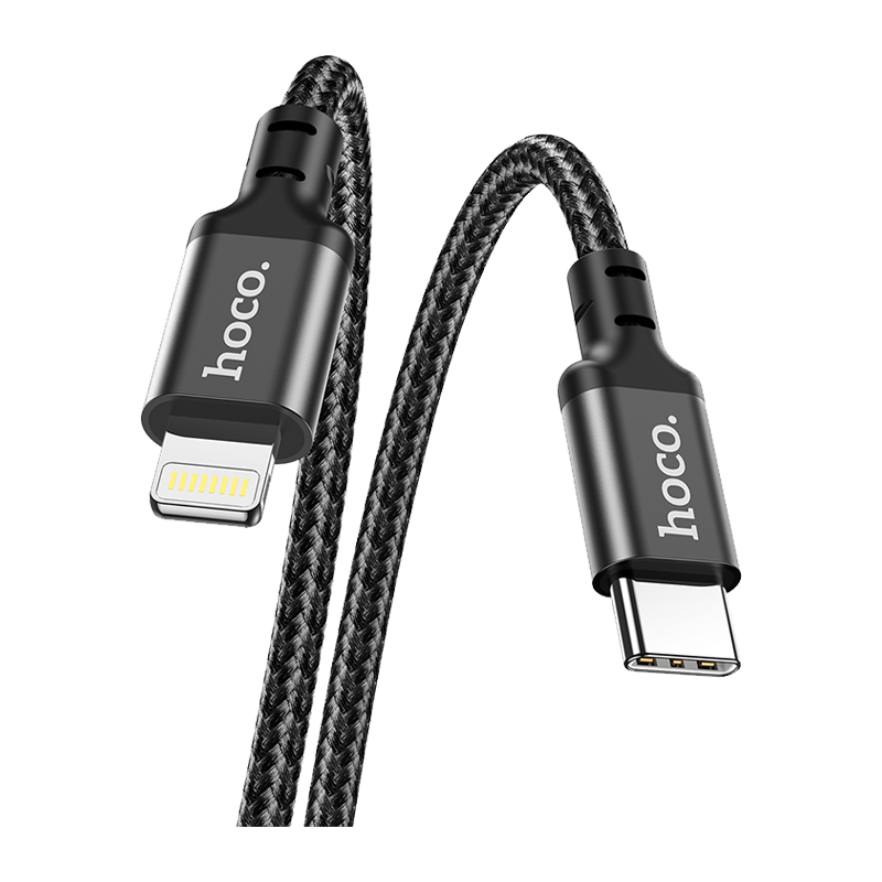 Кабель HOCO X14 Lightning (m)-Type-C (m) 2.0м 3.0A 20W нейлон черный (1/22/220)