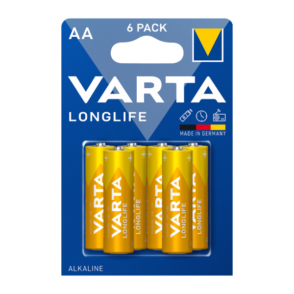 Батарейка Varta LONGLIFE LR6 AA BL6 Alkaline 1.5V (4106) (6/60/300)