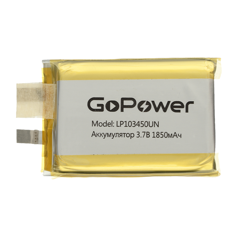 Аккумулятор Li-Pol GoPower LP103450UN PK1 3.7V 1850mAh без защиты (1/10)