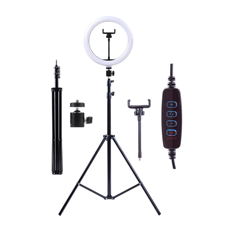 Светильник кольцевой Camelion KD-810F 10W 5V на основании держатель черный (1/6)