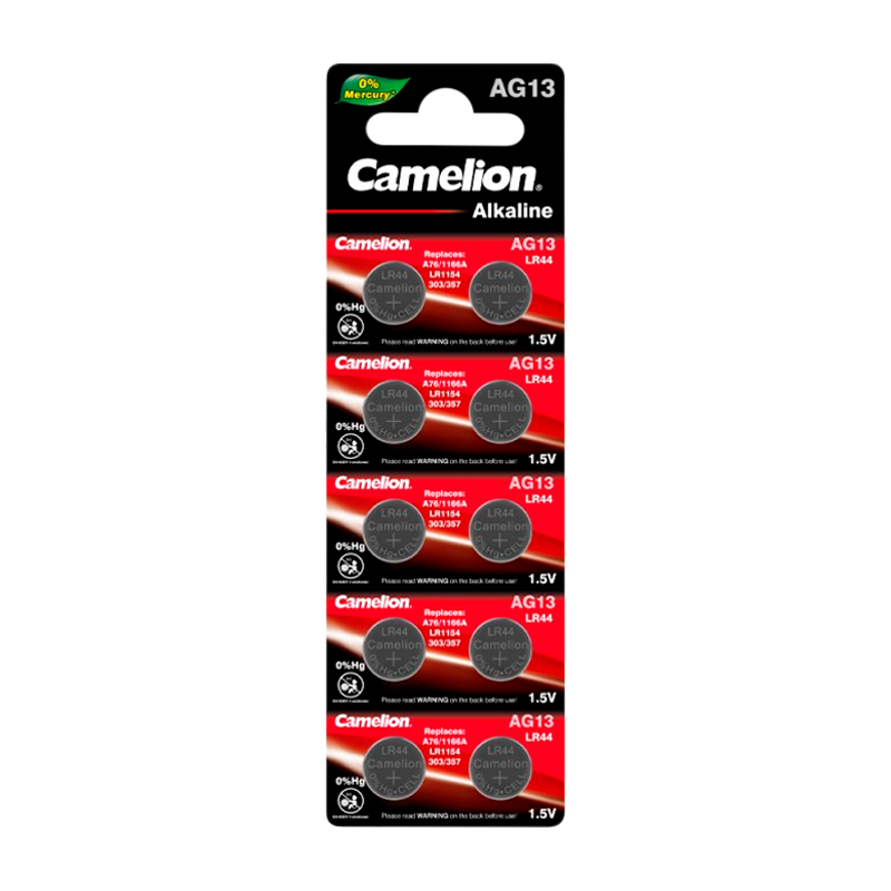 Батарейка Camelion G13/LR1154/LR44/357A/A76 BL10 Alkaline 1.5V (10/100/3600/126000)